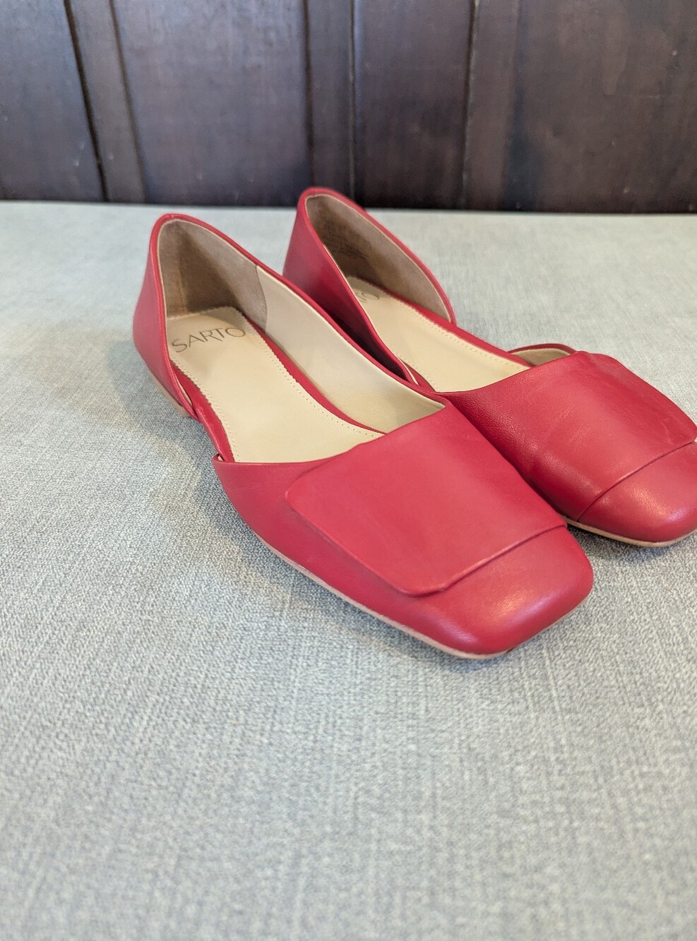 Sarto by Franco Sarto Tracy Half D'orsay Flat In Red Size 5.5